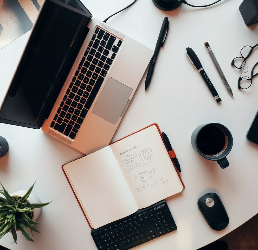 Minimalistischer Arbeitsplatz mit Premium Hardware